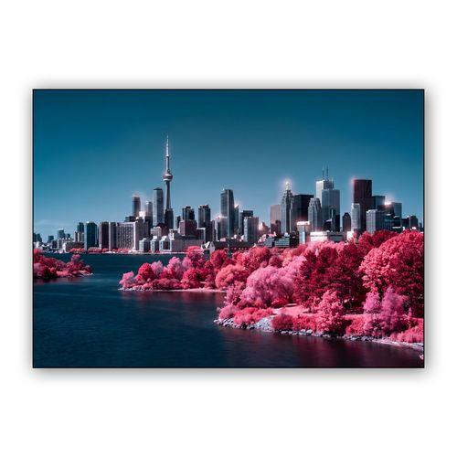 Infrared Toronto: Pink Shoreline and Teal Skies wall art poster