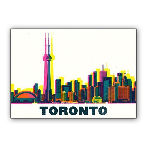 Vibrant Toronto Skyline Risograph Art wall art poster