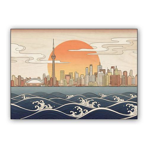The Great Wave of Toronto: Ukiyo-e Skyline wall art poster