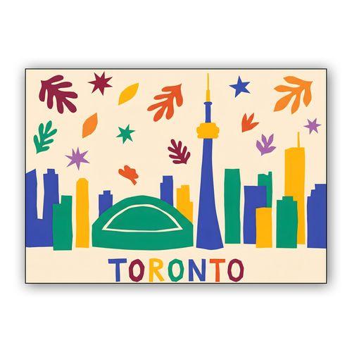 Matisse Style Toronto: CN Tower and Rogers Centre Cutout wall art poster