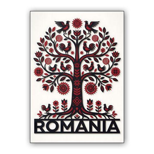 Romanian Heritage Tree of Life wall art poster