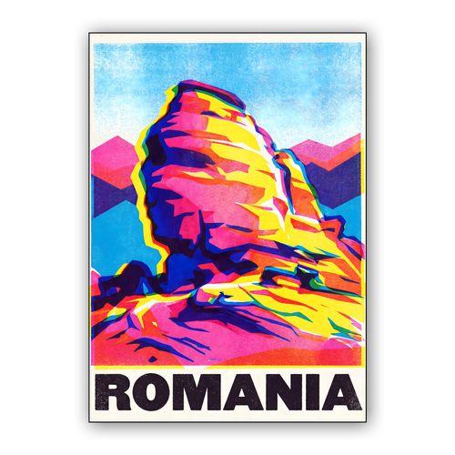 Pop Art Bucegi Sphinx: Romania Travel Poster wall art poster