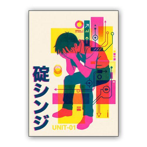 Shinji Ikari: Unit-01 Sync wall art poster