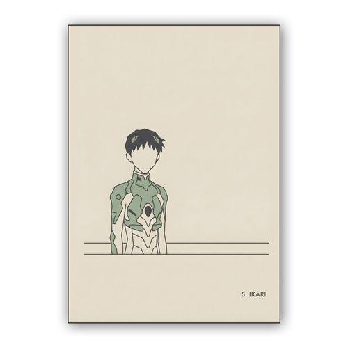 Shinji Ikari: Minimalist Pilot Silhouette wall art poster