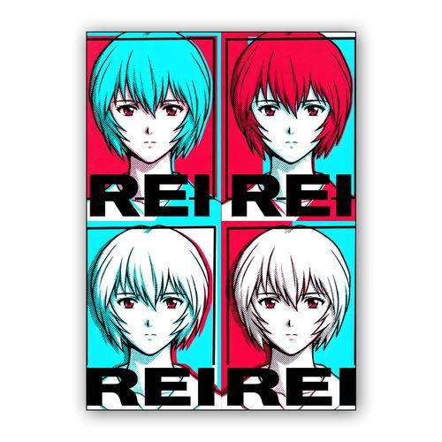 Rei Ayanami: Pop Art Quadrant wall art poster