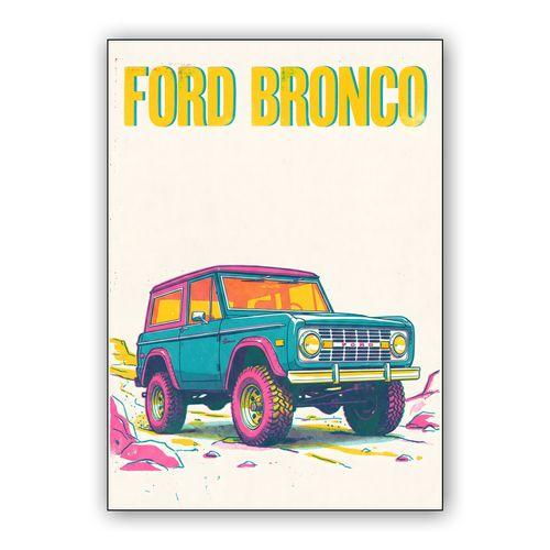 Vibrant Vintage Ford Bronco Pop Art Poster wall art poster