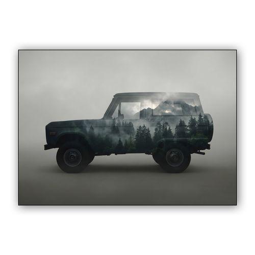 Wild Soul: Bronco Double Exposure wall art poster