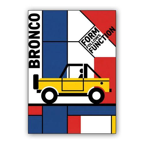 Bronco: Form Follows Function (De Stijl Edition) wall art poster