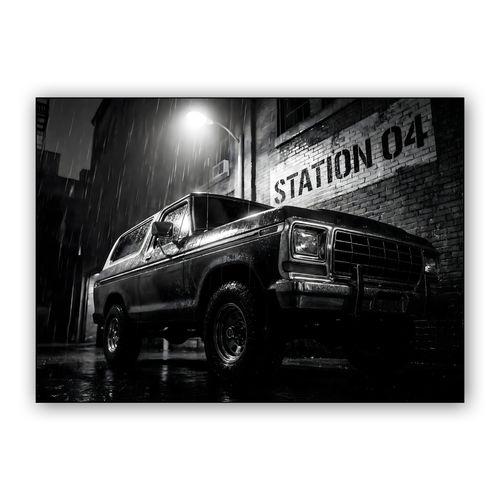 Station 04: Classic Bronco Noir Night wall art poster