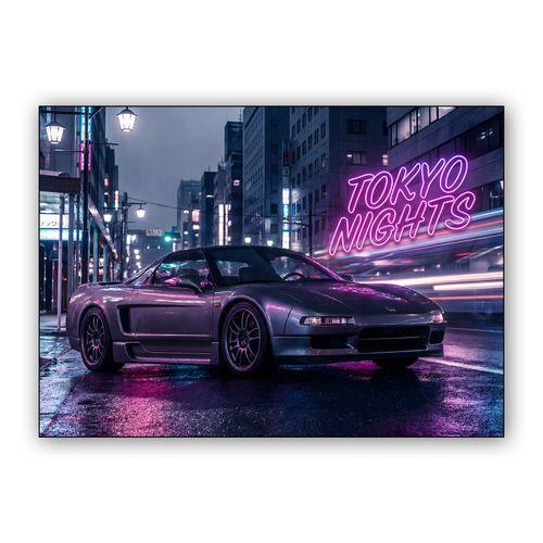 Tokyo Nights Neon Honda NSX wall art poster