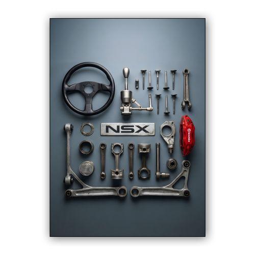 Honda NSX Component Knolling wall art poster