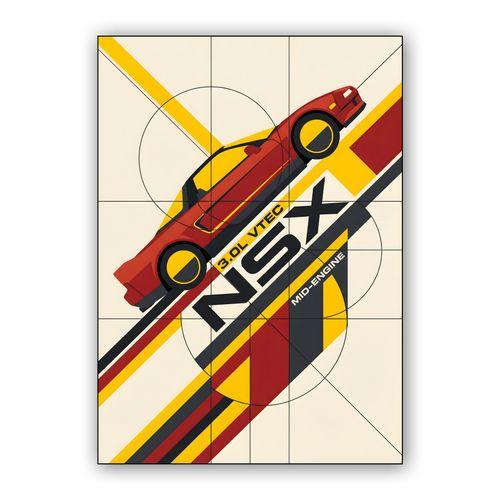 Geometric Rhythm: Honda NSX VTEC wall art poster