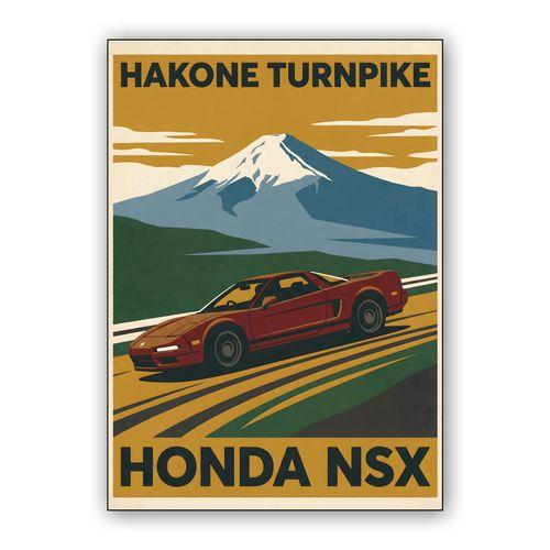 Hakone Turnpike Honda NSX Vintage Travel Poster wall art poster