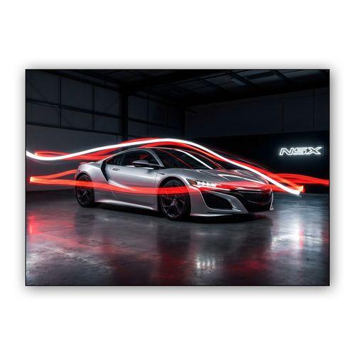 Kinetic Glow: Modern Honda NSX Light Painting wall art poster