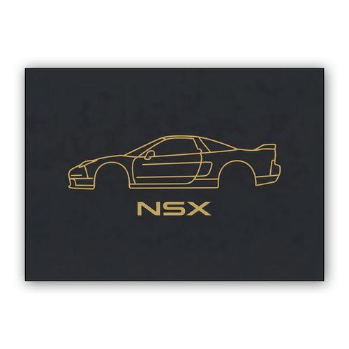 Honda NSX Golden Silhouette Line Art wall art poster