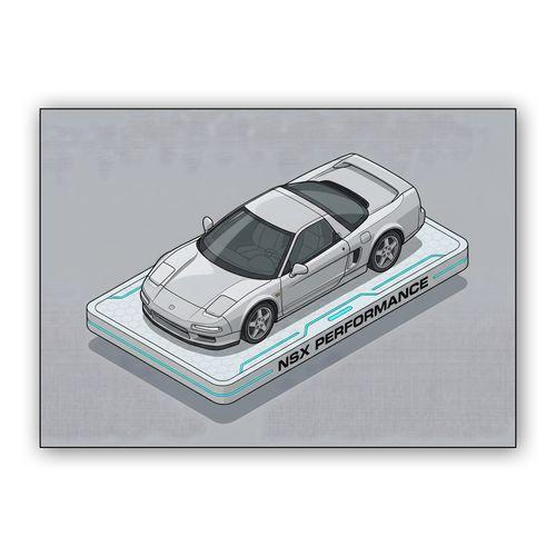 Isometric Honda NSX Performance Display wall art poster