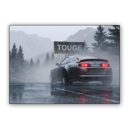 Misty Mountain Run: Supra A80 Touge wall art poster