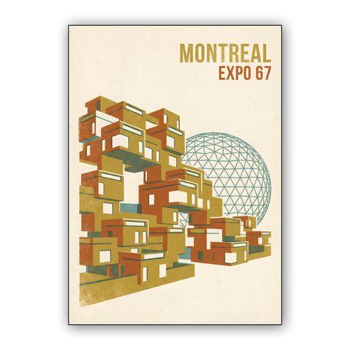 Montreal Expo 67: Habitat & Biosphere Retro Poster wall art poster