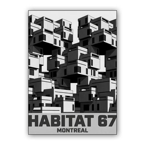 Habitat 67 Montreal Brutalist Graphic Poster wall art poster