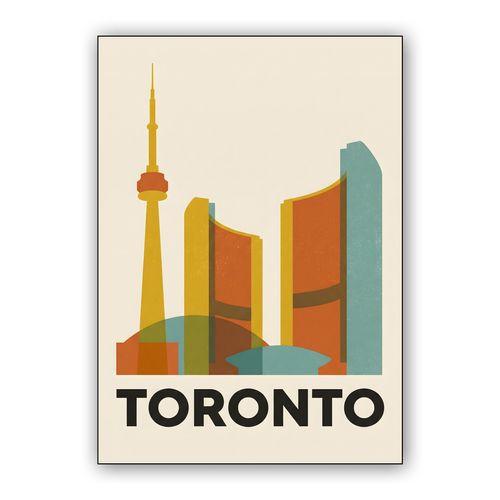 Minimalist Toronto Skyline Retro Poster wall art poster