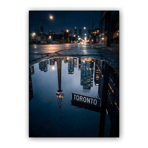 Toronto Mirror: Puddle Reflection Skyline wall art poster