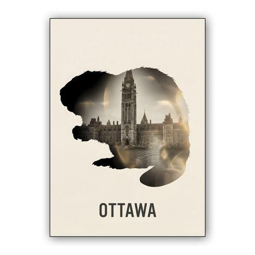 Ottawa Beaver: Parliament Hill Double Exposure Poster wall art poster