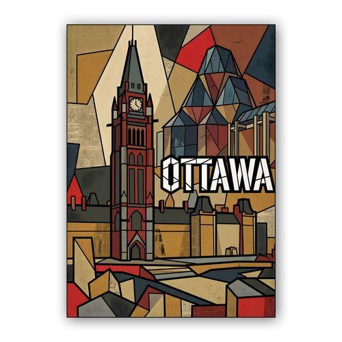 Ottawa Stained Glass Architecture: Parliament Hill & National Gallery wall art poster