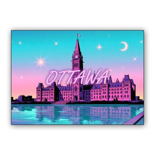 Ottawa City Pop Nightscape wall art poster
