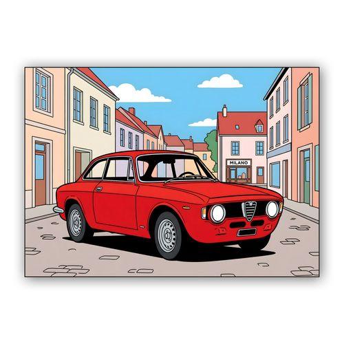 Alfa Romeo Giulia Sprint GTA in Milano wall art poster