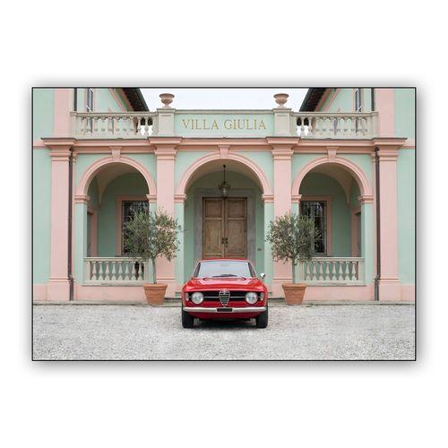 Alfa Romeo Giulia at Villa Giulia wall art poster