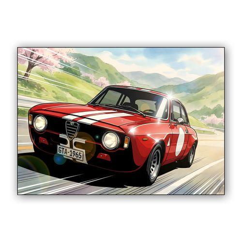 Alfa Romeo Giulia GTA 1965 Sakura Mountain Run wall art poster