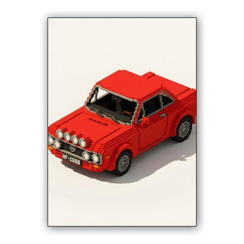 Lancia Fulvia HF 1600 Voxel Rally Edition wall art poster