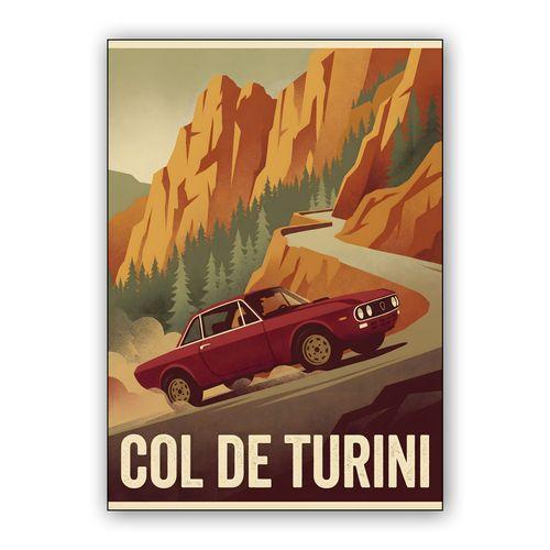 Lancia Fulvia HF at Col de Turini Rally Poster wall art poster