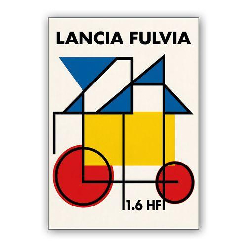 Lancia Fulvia HF Bauhaus Geometric Poster wall art poster