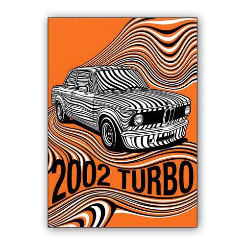 BMW 2002 Turbo Psychedelic Op Art Poster wall art poster