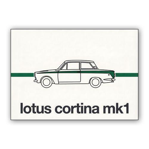Lotus Cortina Mk1 Minimalist Line Art wall art poster