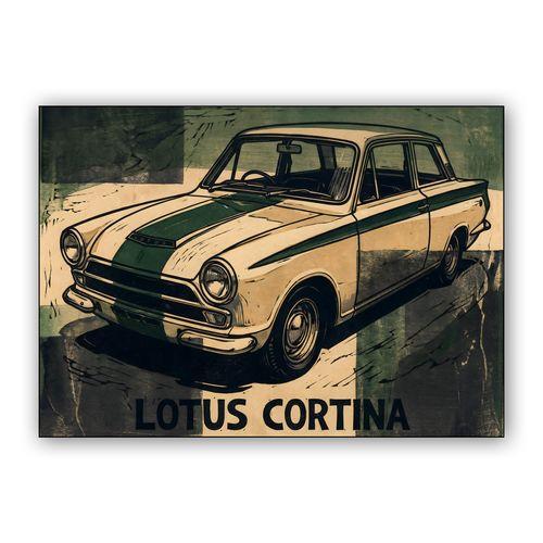 Lotus Cortina Heritage Woodcut Poster wall art poster