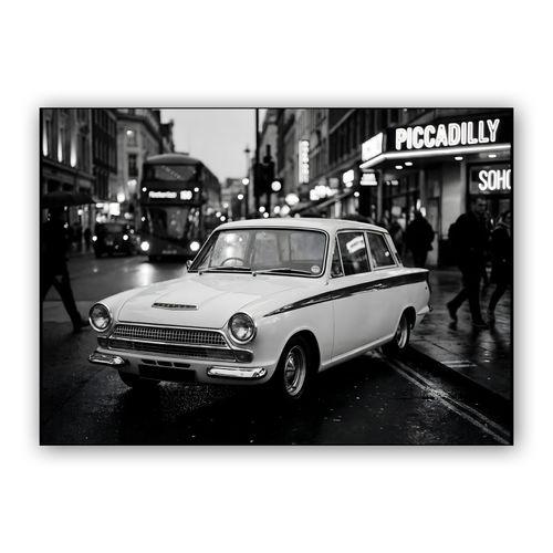 Lotus Cortina London Night Noir wall art poster