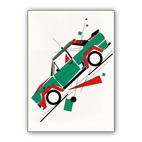 Fiat 131 Abarth Alitalia Suprematist Study wall art poster