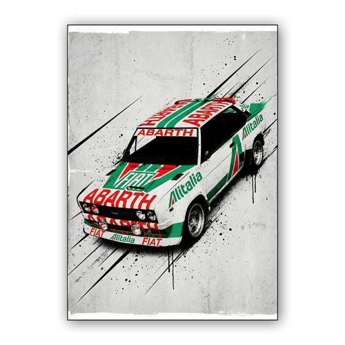 Fiat 131 Abarth Alitalia Rally Street Art wall art poster
