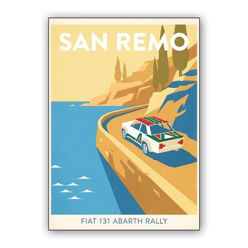 San Remo Rally Fiat 131 Abarth Poster wall art poster