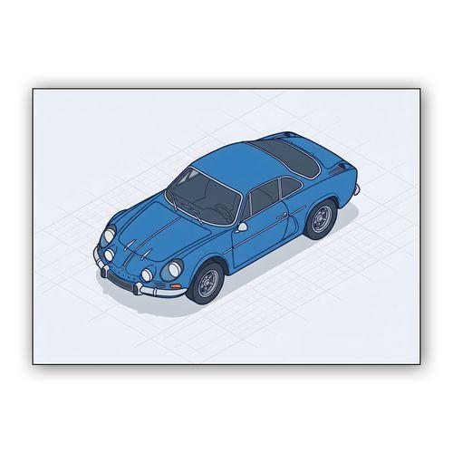 Alpine A110 Isometric Illustration wall art poster