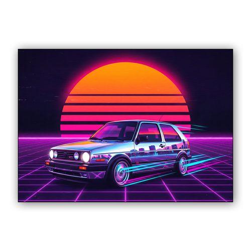 VW Golf Mk2 GTI Synthwave Speedster wall art poster