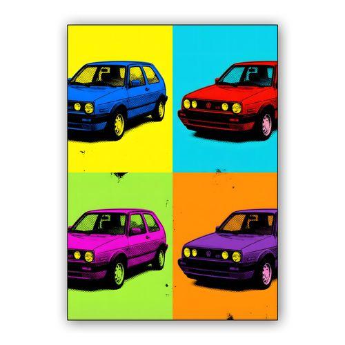 VW Golf GTI Pop Art Grid wall art poster