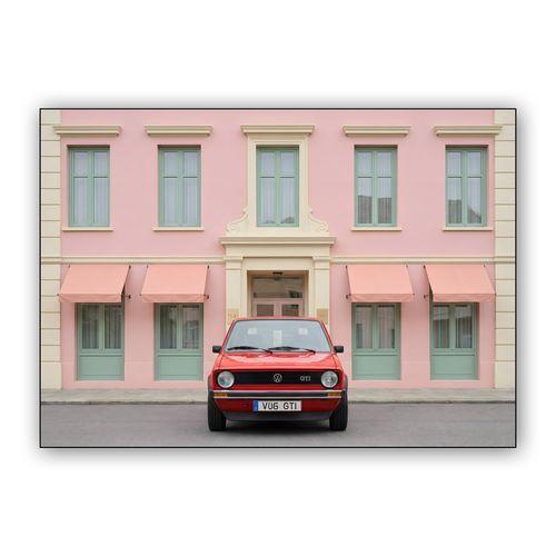 Scarlet GTI at the Pink Hotel wall art poster