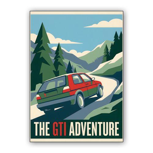 The GTI Adventure: Alpine Mountain Drive wall art poster