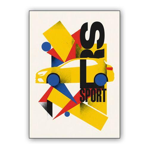 Ford Focus RS Geometric Sport Illustration wall art poster