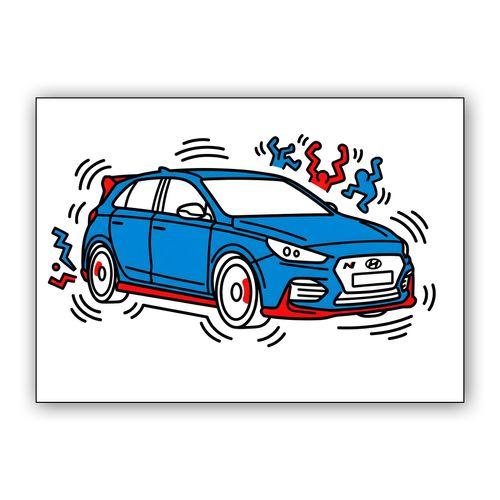 Hyundai i30 N Keith Haring Pop Art wall art poster