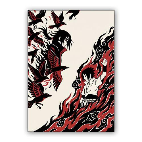 Uchiha Legacy: Crows and Flames wall art poster
