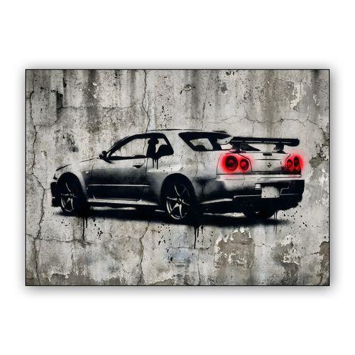 R34 Street Stencil wall art poster